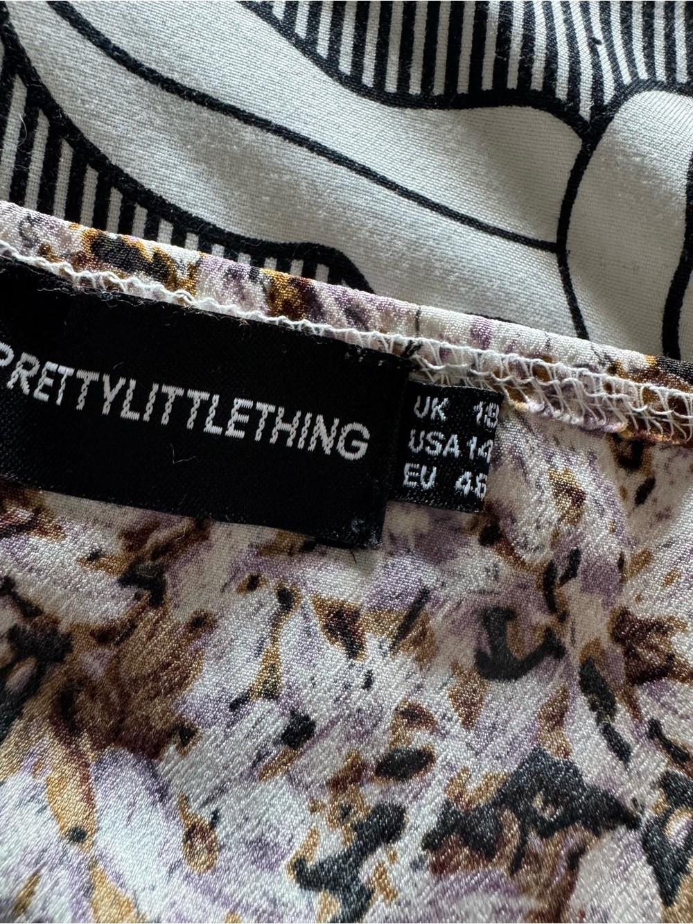 PrettyLittleThing Brown, White & Purple Floral Corset Tank & Skirt Set - Picture 3 of 4